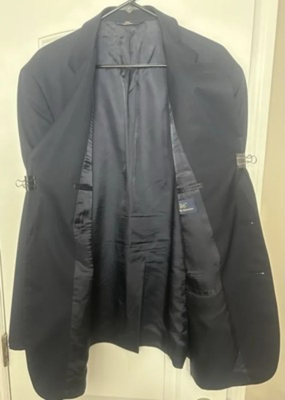 Brooks Brothers 346 Navy Wool Blazer Sport Coat 46R Gold Button 2 Button
